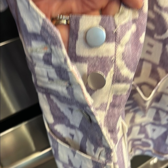 NWT POL Purple and White Text Print Jumpsuit - Picture 6 of 10